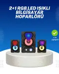 RGB Işıklı USB Hoparlör Seti 9W Çıkış Gücü Derin Bas-1