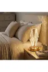 Çapraz Kavisli Ters Kristal Simli LED Masa Lambası – Gold Gövdeli, Dokunmatik, 3 Kademe Işık Ayarlı-1
