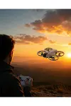 Uzun Şarj Süreli Kameralı Mini Drone Işıklı Akıllı Uçuş Sistemli-1
