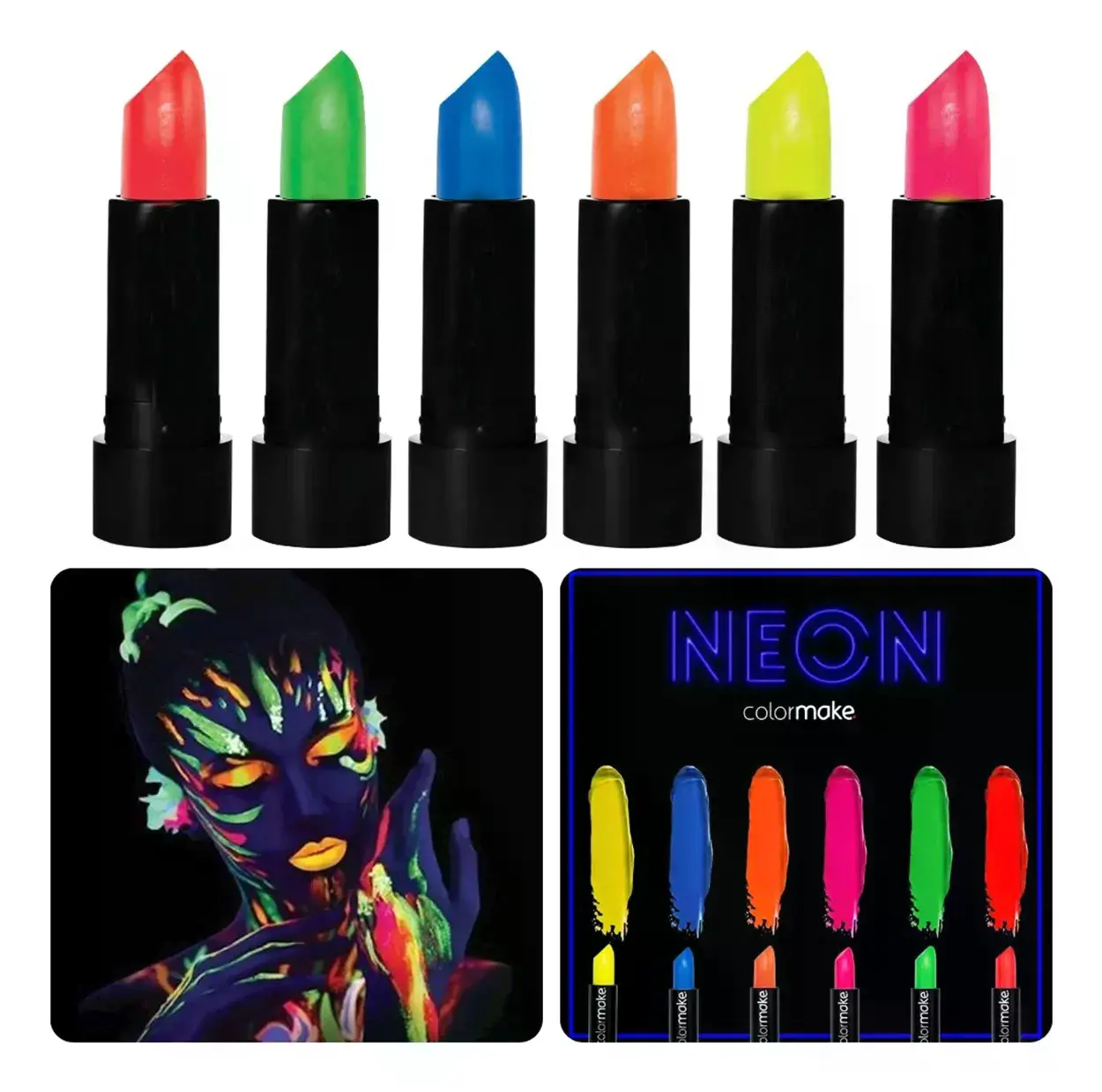 Glowpaint 6’lı Neon Boya – Uv Işıkta Parlayan Makyaj Seti