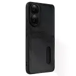 Oppo A38 Sara Kartvizitli Deri Kılıf - Siyah-3