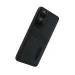 Oppo A38 Sara Kartvizitli Deri Kılıf - Siyah-4