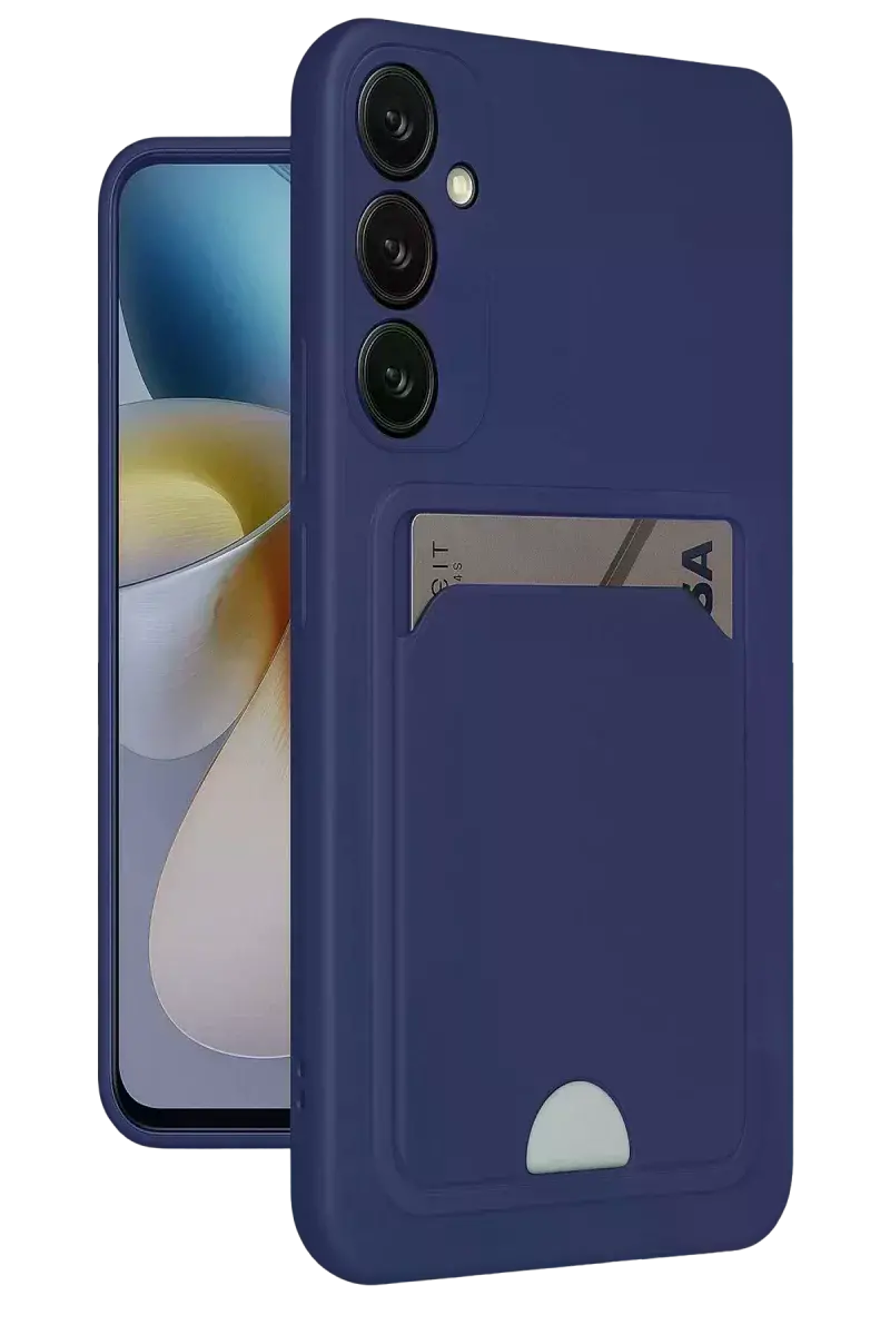 Samsung Galaxy A55 5G Kılıf Kelvin Kartvizitli Silikon - Lacivert
