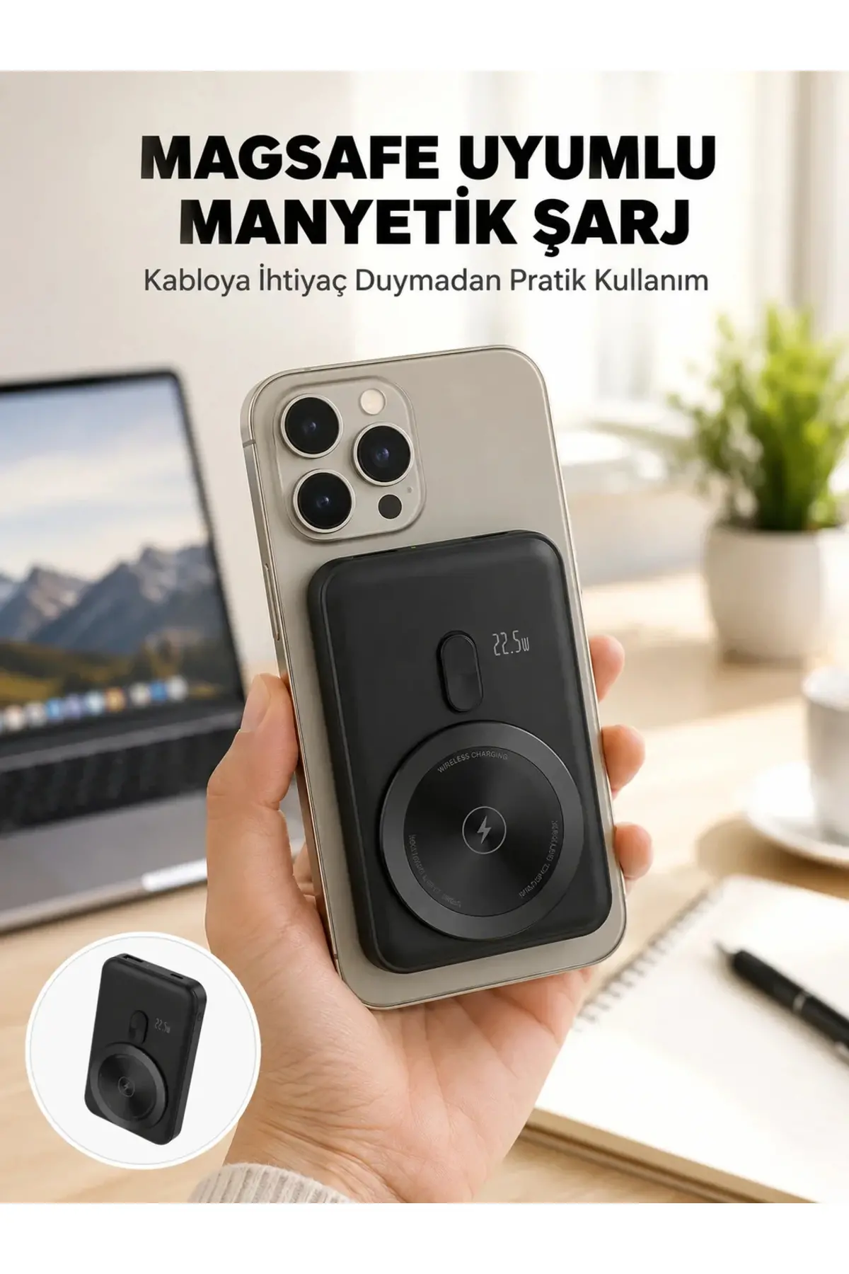Kablosuz ve Kablolu Kullanım Sunan Taşınabilir Powerbank Yeni Nesil