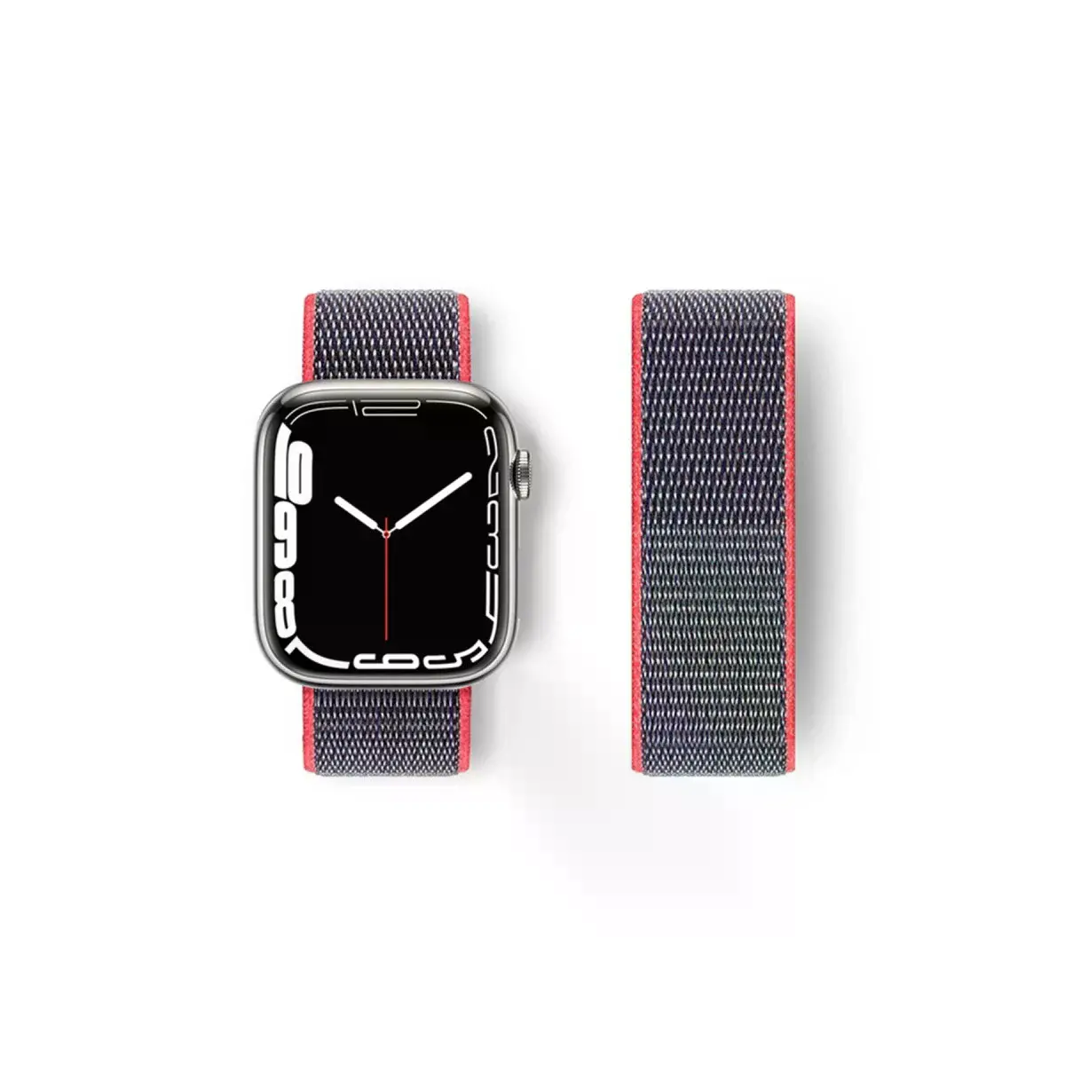 Apple Watch 42mm Hasırlı Cırtcırtlı Kordon - Pembe