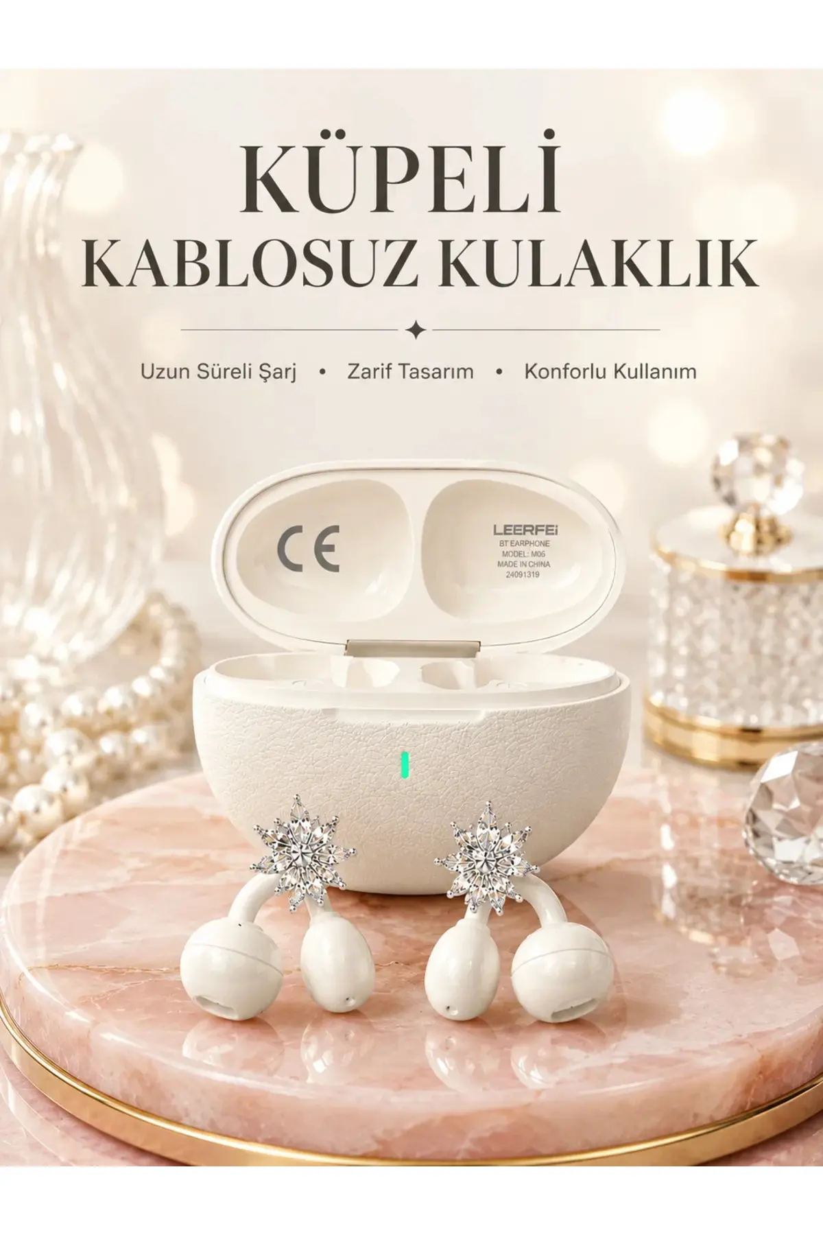 Küpeli Kablosuz Kulaklık Uzun Süreli Batarya Performansı