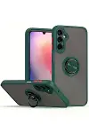 Samsung Galaxy A26 Kılıf Montreal Yüzüklü Silikon Kapak - Yeşil-1