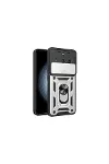 Realme 11 Pro Kılıf Pars Lens Yüzüklü Silikon - Gümüş-1