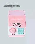 Çocuklar İçin Pembe ATM Görünümlü Elektronik Kumbara-3