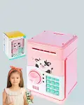 Çocuklar İçin Pembe ATM Görünümlü Elektronik Kumbara-7