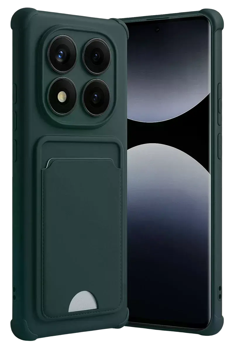 Xiao Red Note 14 Pro Plus Kelvin Kartvizitli Silikon - Koyu Yeşil