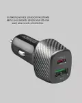 PD Destekli 38W Araç Şarj Başlığı Type-C + USB Çift Çıkış Hızlı Şarj-4