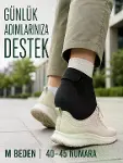 Topuk Destek Çorabı M Beden 40-45 Ayarlanabilir Cırtlı Esnek Siyah Tasarım-1