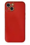 Apple iPhone 14 Plus Kılıf Coco Deri Silikon Kapak - Kırmızı-1