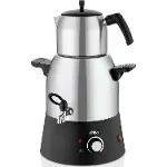 Elektrikli Semaver Muslukluçay Makinesi Çaycı Çelik Su KAZANI=3LT - Çelik DEMLİK=1.1LT 1000W STM-581-1