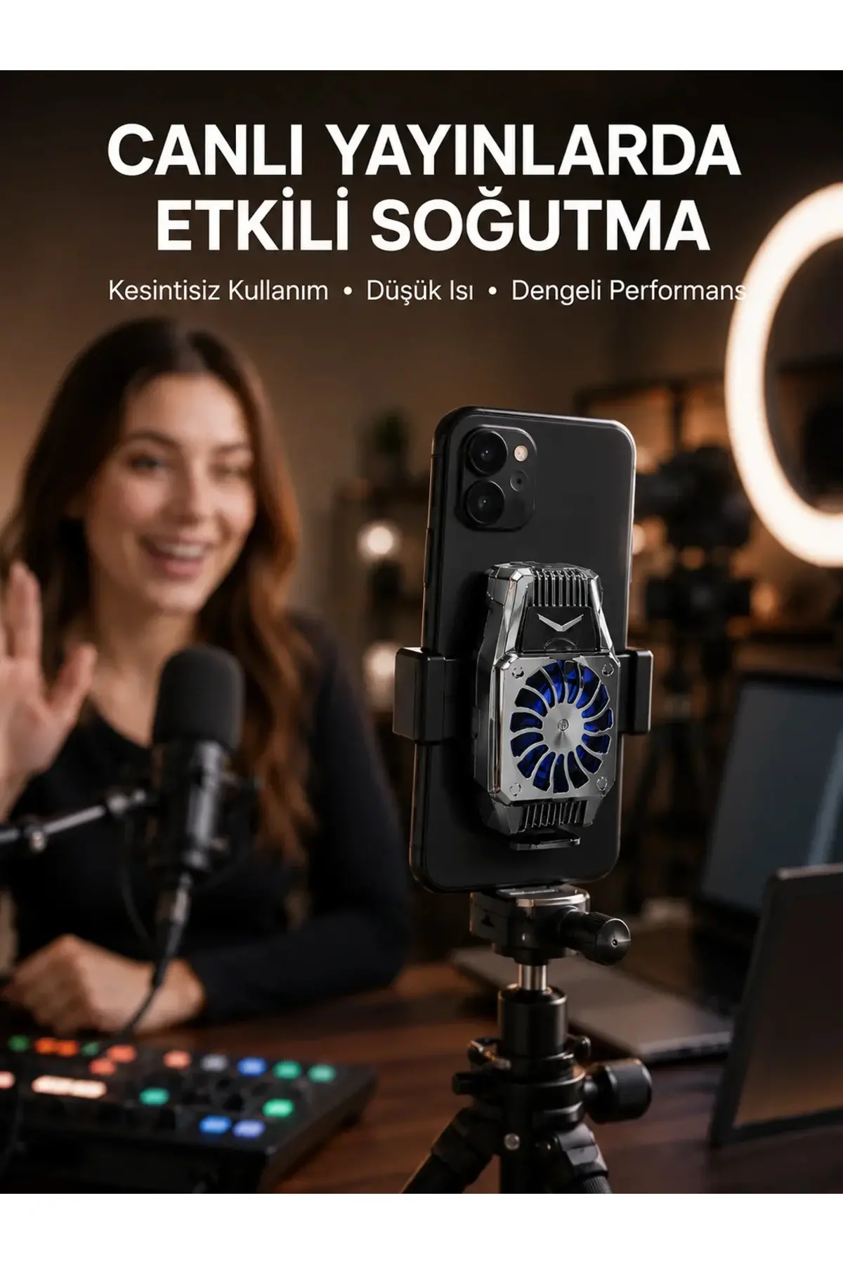 Telefon Soğutucu Fan Güçlü Hava Akışı ile Etkili Soğutma