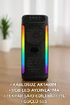 Yüksek Ses Güçlü Kablosuz Hoparlör Karaoke Mikrofonlu-5