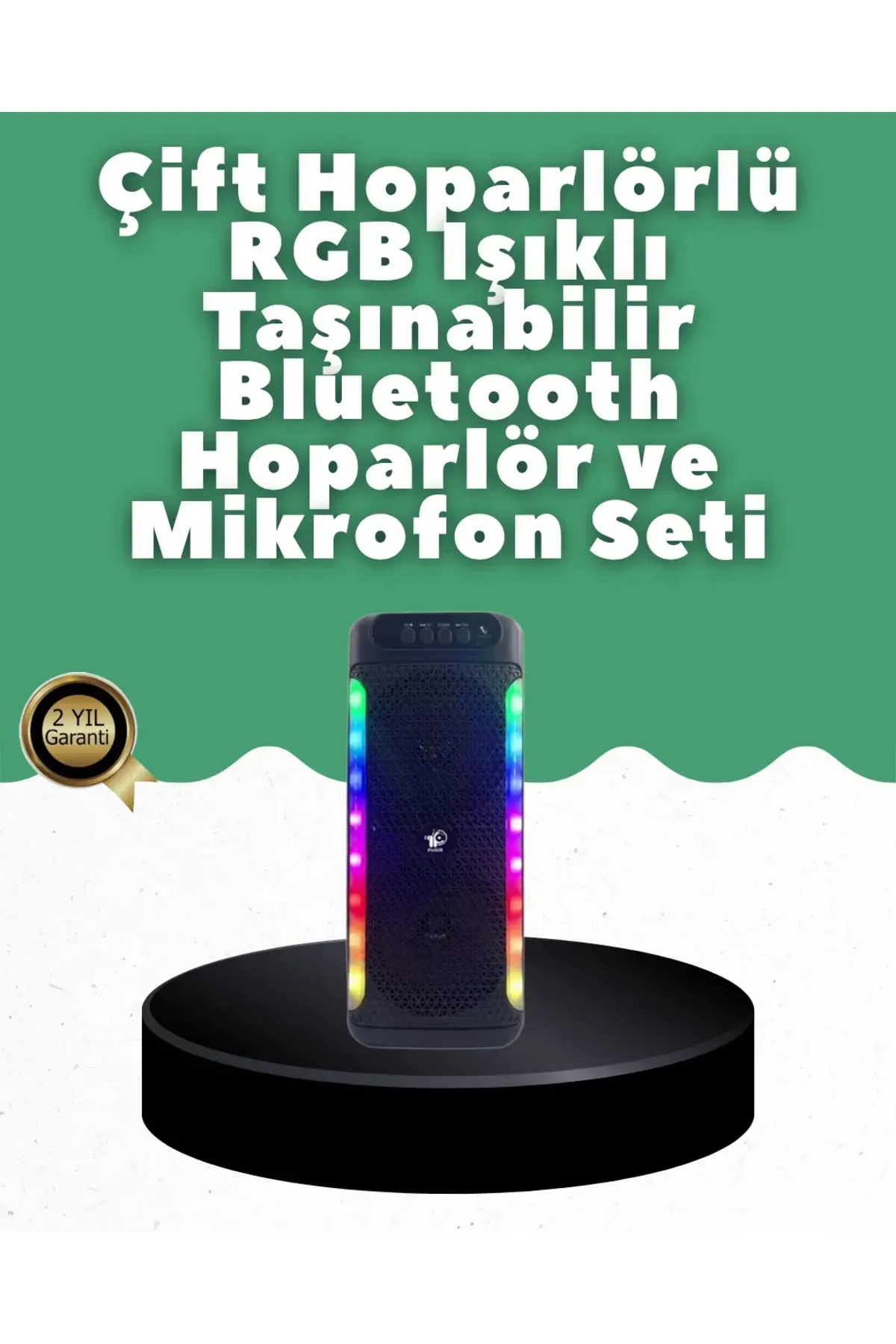 Yüksek Ses Güçlü Kablosuz Hoparlör Karaoke Mikrofonlu