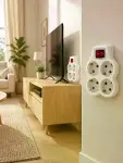Kablosuz Duvar Tipi Priz Çoğaltıcı 4 Çıkışlı Anahtarlı 2 Adet Avantajlı Set-4