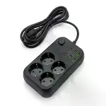 Çoklu Priz Uzatma Kablosu 4 Soket + 4 USB + 2 Type-C – Termal Akım Korumalı, Isıya Dayanıklı, Çocuk-1