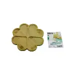 Yuvarlak 4 Kalp Bölmeli Ahşap Bambu Servis Sunum Tepsi - Tahtası 21 X 1.4CM-3