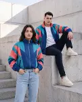 Kadın - Erkek 80'ler Dönemi Retro Ceket-3