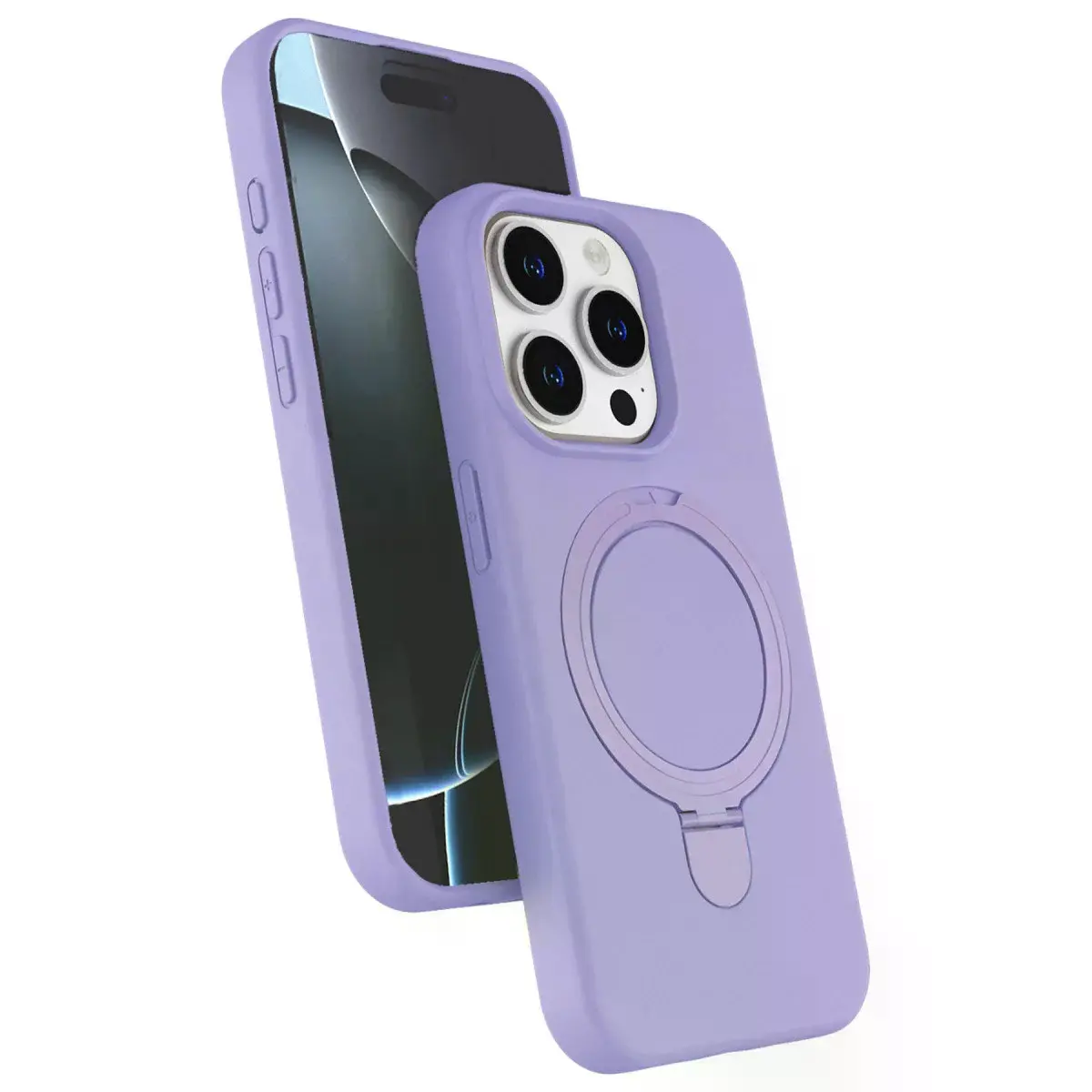 Apple İphone 15 Pro Max Regal Magsafe Standlı Kapak - Lila