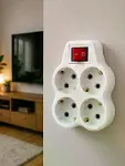 Kablosuz Duvar Tipi 4’lü Priz Çoklayıcı Anahtarlı Elektrik Priz Çoğaltıcı-7