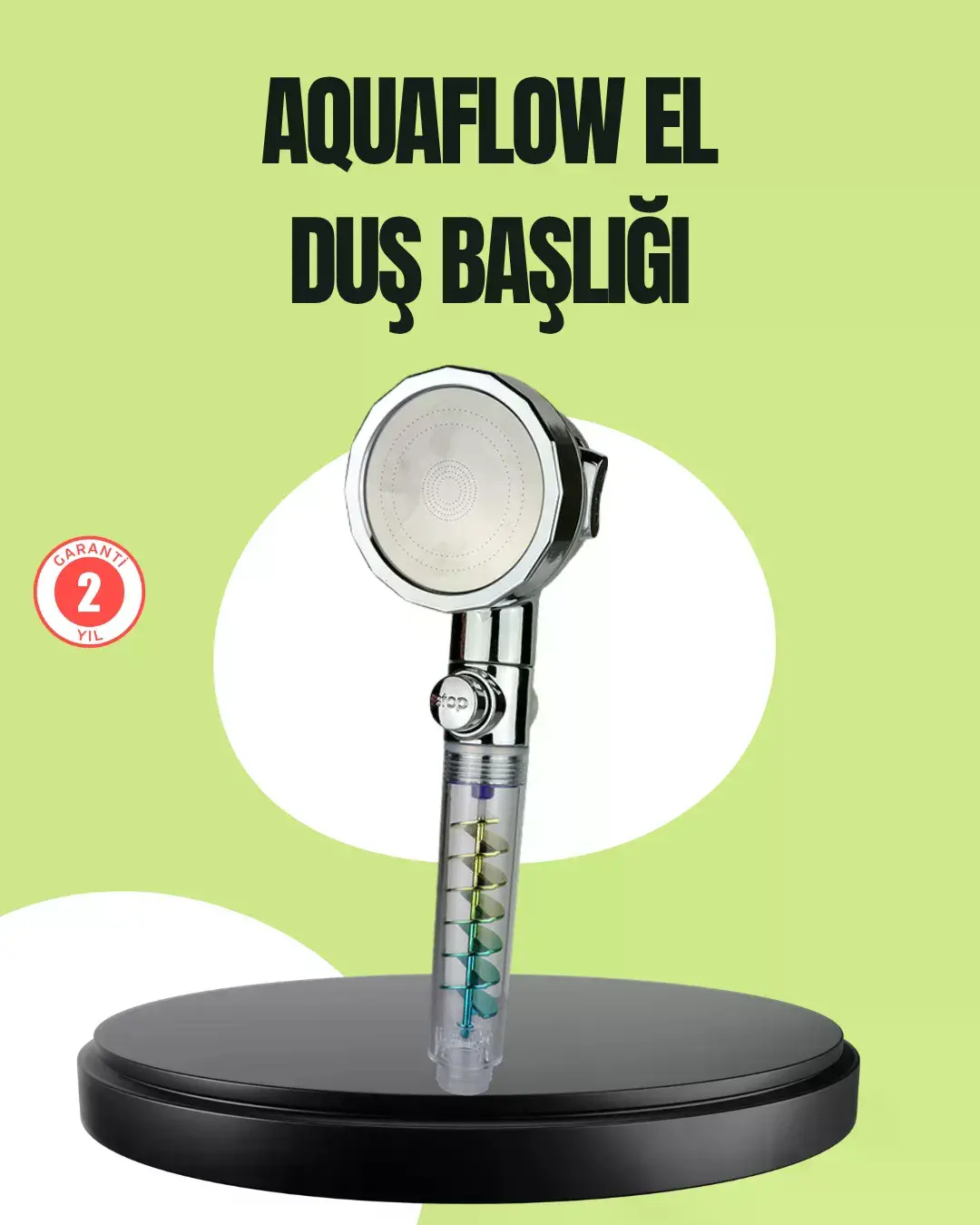 Basınçlı El Duşu Başlığı – Döner Pervaneli, Göz Kamaştıran Yağmur Etkisi