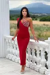Kadın Tek Omuz Yırtmaçlı Abiye Elbise-1