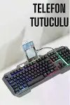 Oyuncu Klavyesi Q Klavye RGB Işıklı Mouse Hediyeli-5