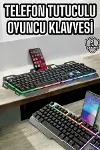 Oyuncu Klavyesi Q Klavye RGB Işıklı Mouse Hediyeli-1