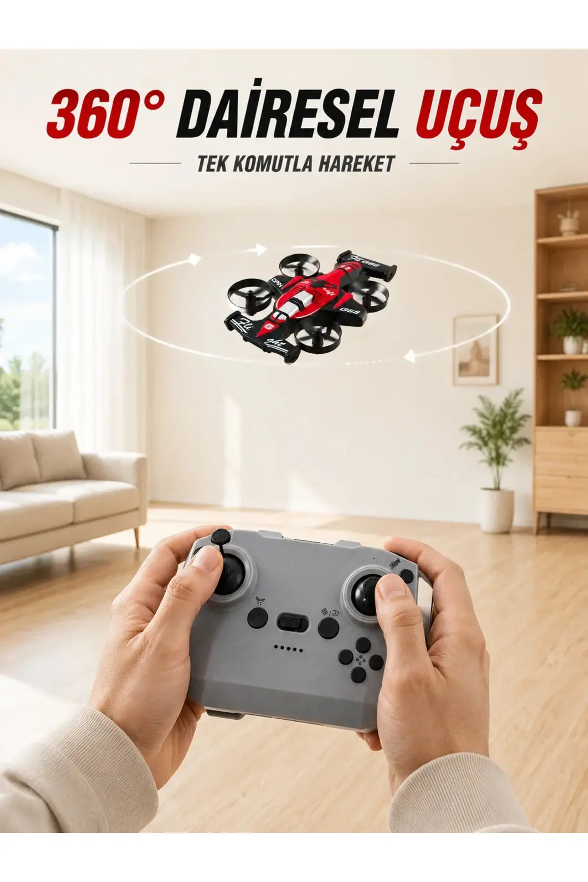Uzaktan Kumandalı RC Drone 360° Akrobatik Dönüş 3 Kademeli Hız Headless Mode
