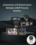 1. 3 Kameralı Full HD Araç Kamerası – Ön, İç ve Arka Görüş ile %100 Kapsama-2