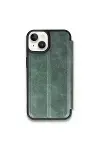 Apple iPhone 15 Kılıf Flip Cover - Koyu Yeşil-1