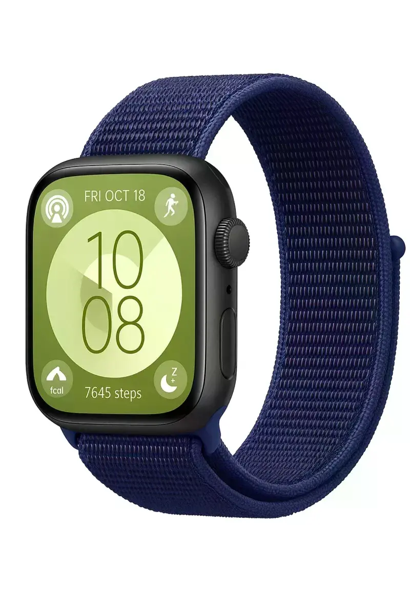 Huawei Fit 4 Hasırlı Cırtcırtlı Kordon - Lacivert-Mürdüm
