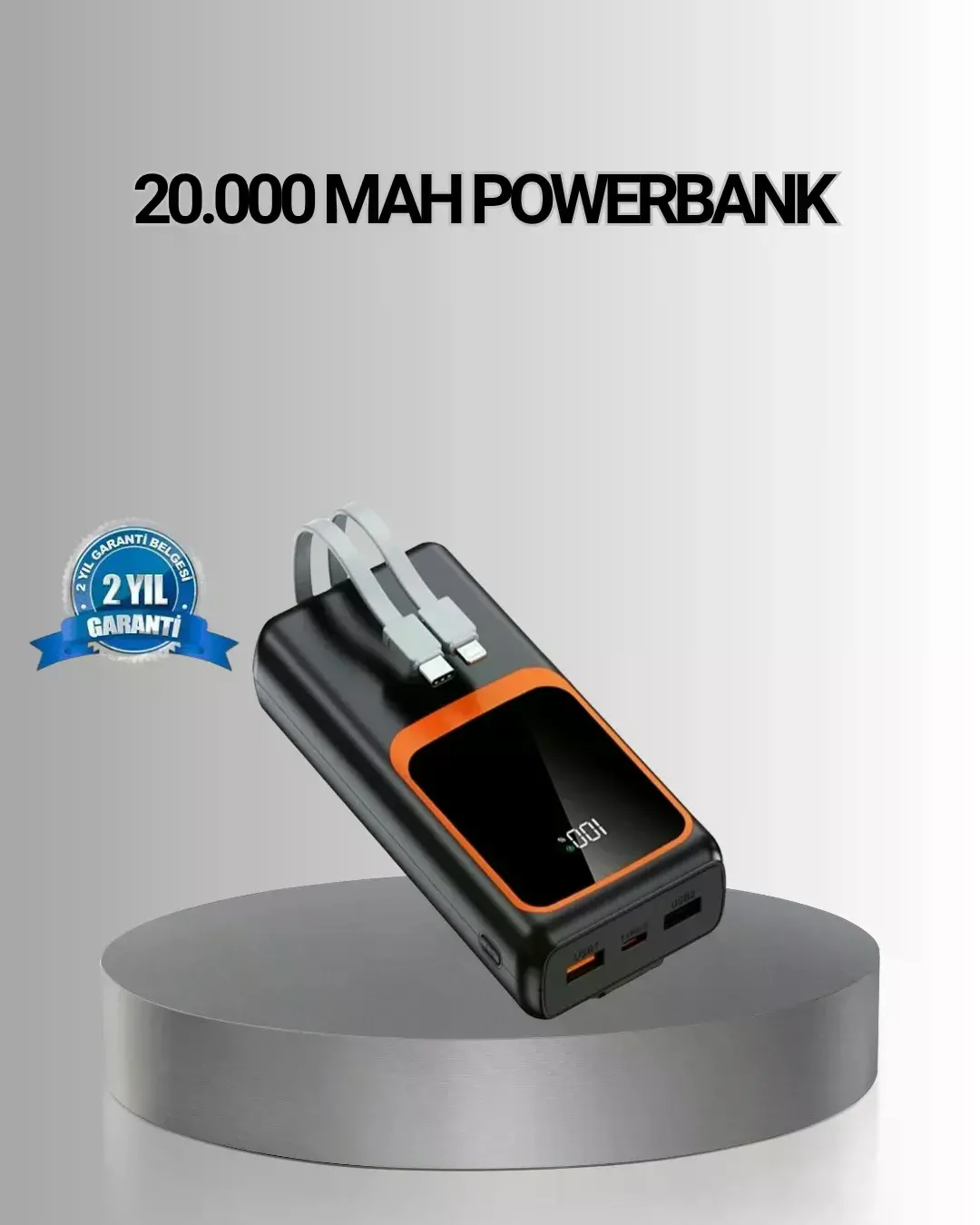 Powerbank 20000 mAh Yüksek Kapasiteli ve 22.5W Hızlı Şarj Destekli