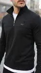 Erkek Süet Yarım Fermuar Dik Yaka Sweat-2