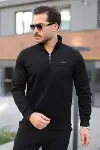 Erkek Süet Yarım Fermuar Dik Yaka Sweat-3