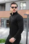 Erkek Süet Yarım Fermuar Dik Yaka Sweat-4