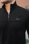 Erkek Süet Yarım Fermuar Dik Yaka Sweat-5