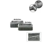 Gri 2 Boy D.dörtgen Bambu Kenar Organizer Sepet Ahşap Altlık - Bezli 25X14-28X18CM-1