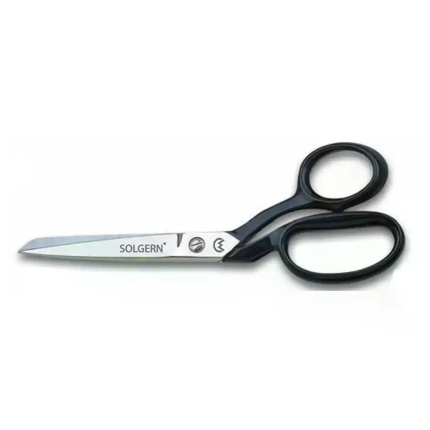 232-7 Tekstil / Yatık Regula Makası No: 7 İnç / 17,78 Cm - Nikel Kaplama, Siyah Saplı