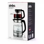 2İN1= Çaycı - Kettle Çelik Elektrikli Çay Makinesi 2LT + 1,2LT Çay Süzgeçli 360° Dönebilir STM-5990-3