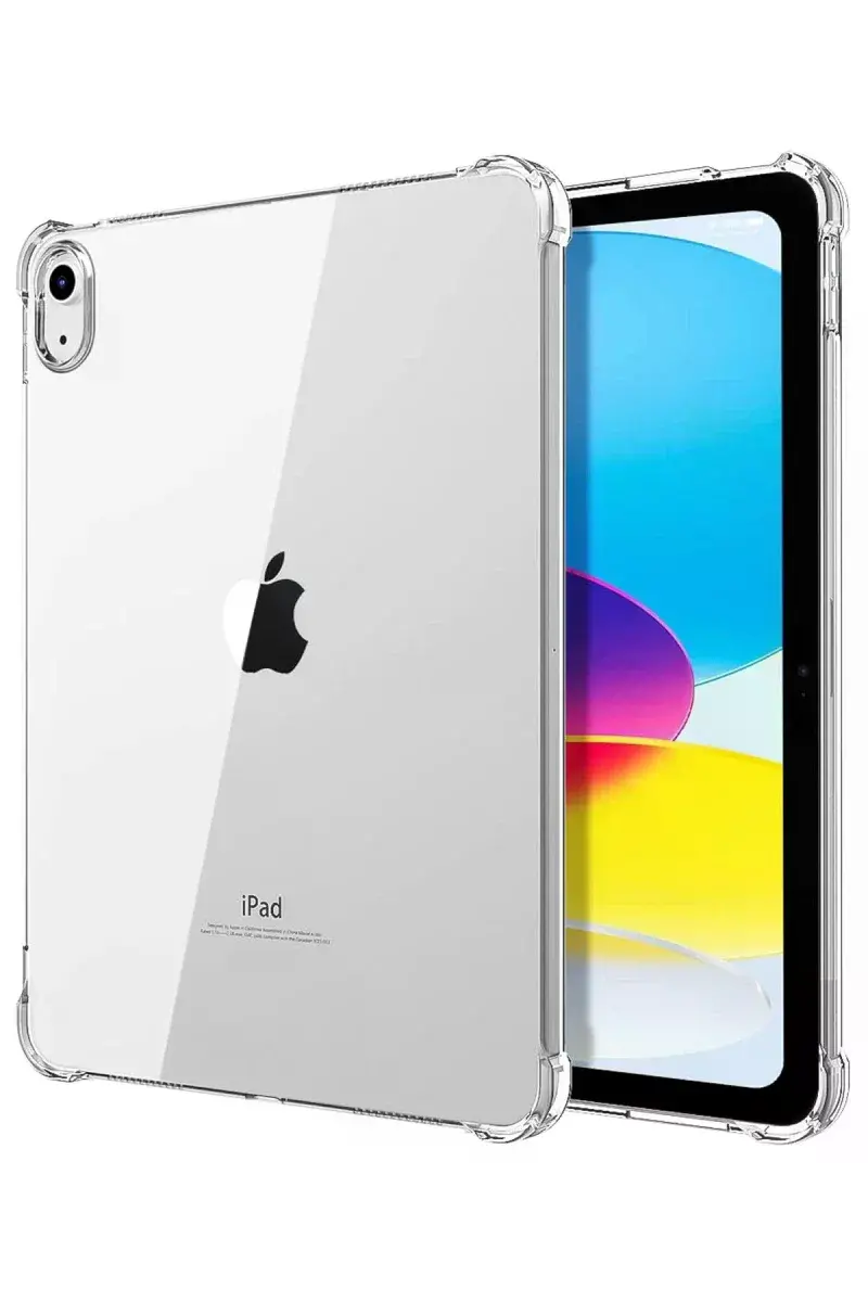 Apple iPad 2025 10.9 10.Nesil (A16) Kılıf Anti Shock Tablet Silikon - Şeffaf