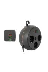 Akım Korumalı Çoklu Priz 3 Priz 3 USB 1 Type C 2 Metre Kablo Güvenli Şarj-7