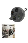 Akım Korumalı Çoklu Priz 3 Priz 3 USB 1 Type C 2 Metre Kablo Güvenli Şarj-9