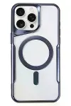 Apple iPhone 16 Pro Max Kılıf Boyi Magsafe Silikon Kapak - Lacivert-1