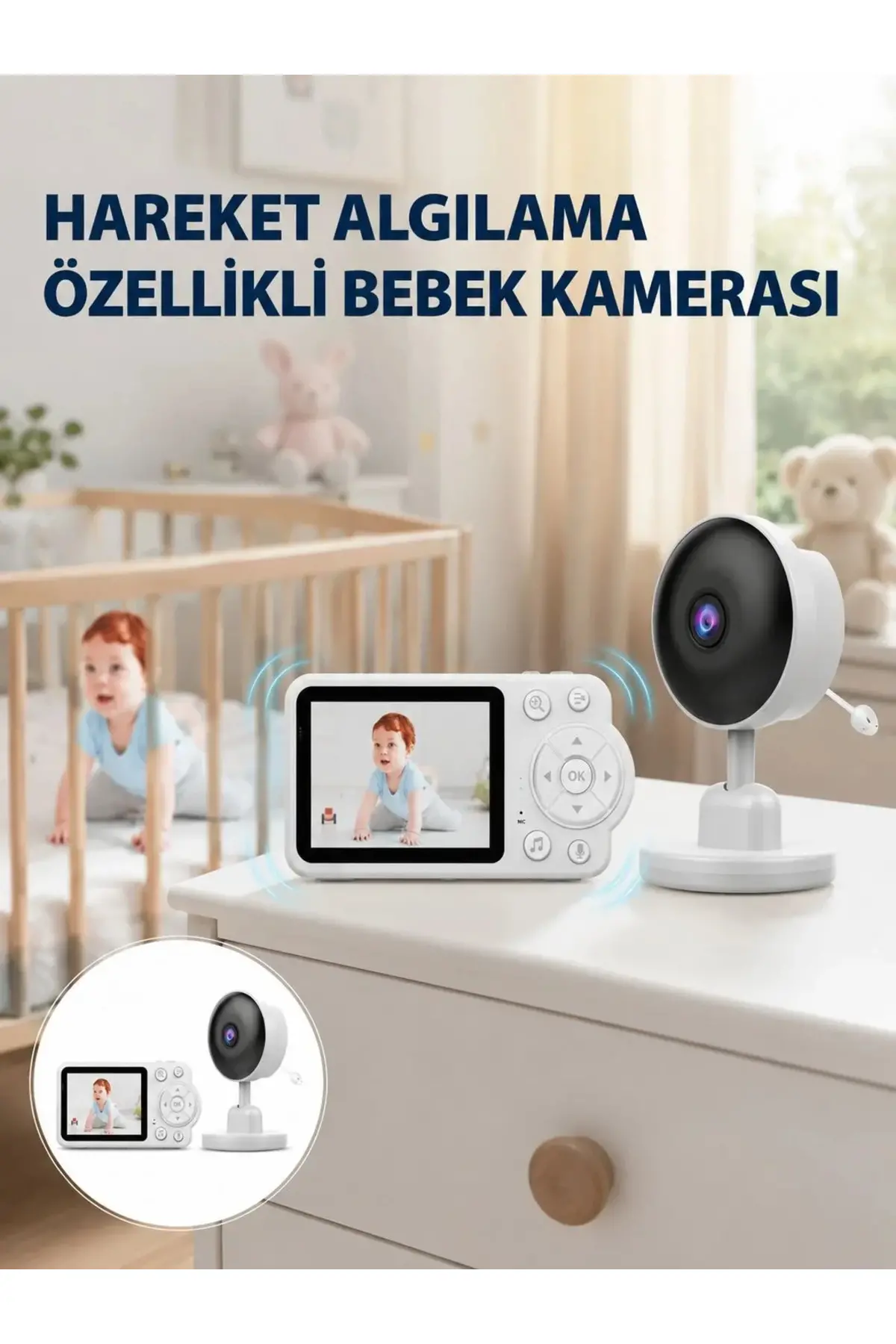Gece Görüşlü Bebek Kamerası Ninni ve Alarm Özellikli Yeni Nesil