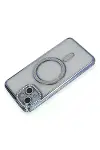 Apple iPhone 13 Kılıf Joke Simli Magneticsafe Kılıf - Mavi-2